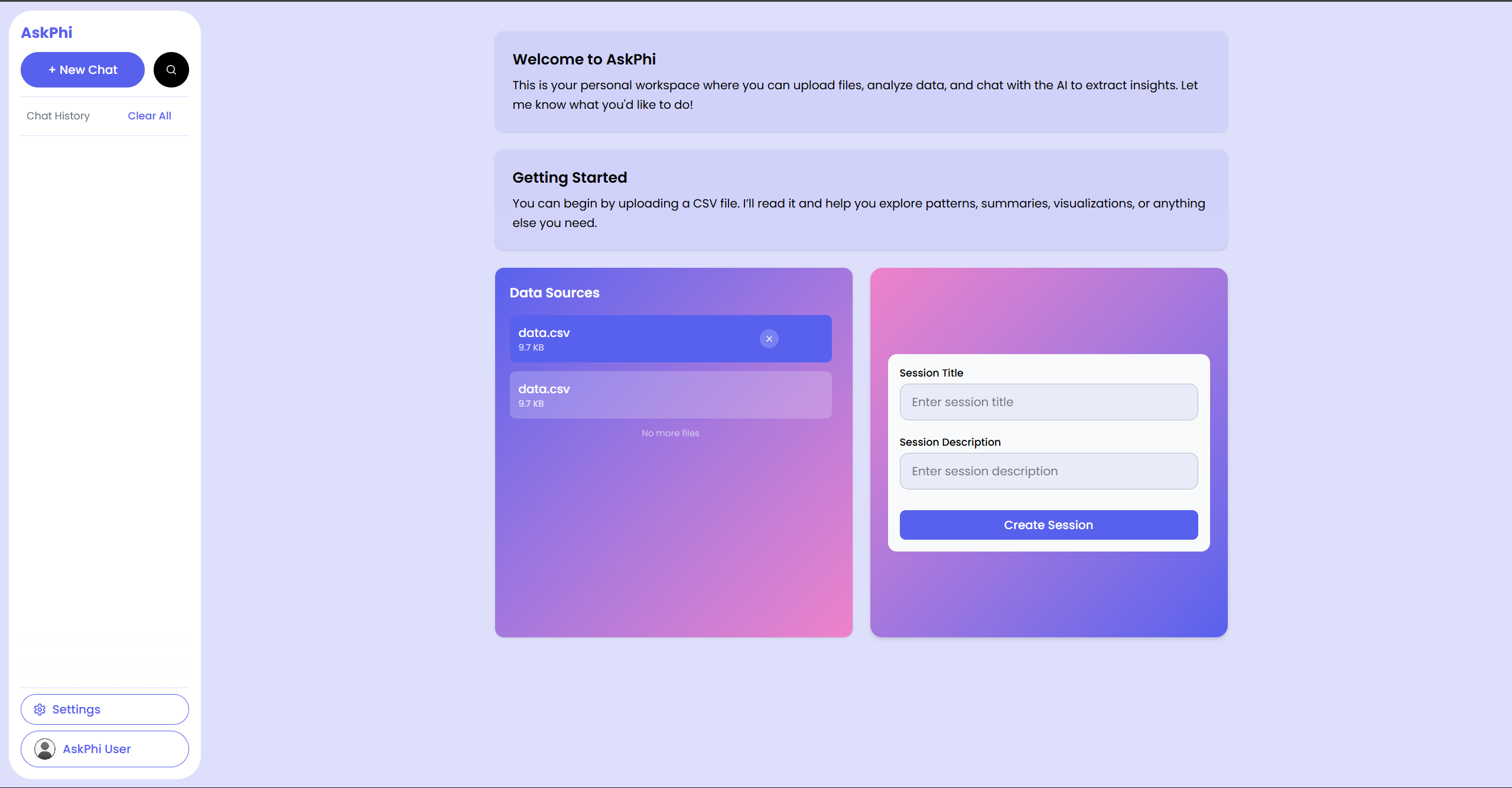 placeholder: CSV uploaded card with progress reaching 100%